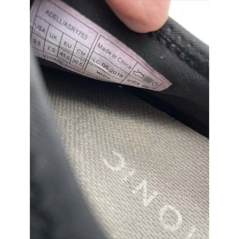 Vionic Adell Black‎ Suede Comfort Slip-on Flat Shoe Women's sizes 9.5